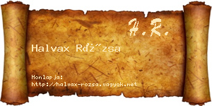 Halvax Rózsa névjegykártya