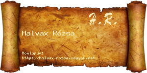 Halvax Rózsa névjegykártya