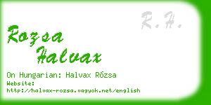 rozsa halvax business card