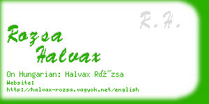 rozsa halvax business card